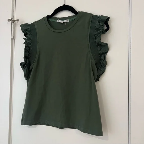 English Factory Ruffle Sleeve Blouse Dark Green - Picture 5 of 7